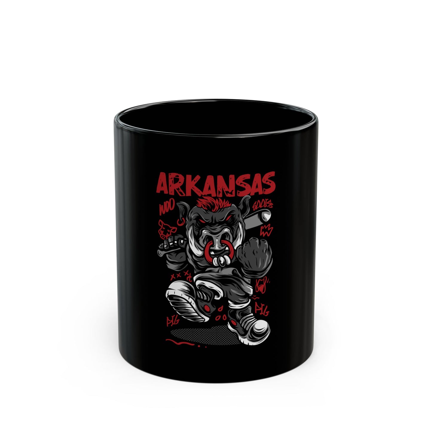 Razorback Pride: Black Ceramic Mug