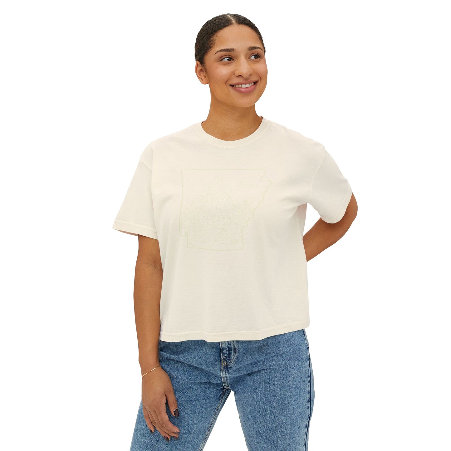 Whispering Pines Arkansas Smoky Peaks Boxy Tee